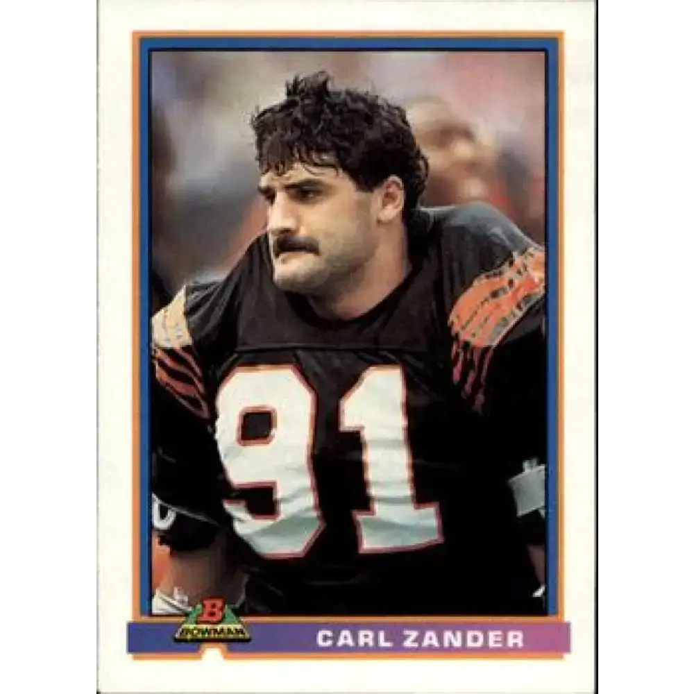 1991 Bowman #80 Carl Zander NM-MT Cincinnati Bengals Football Card - Football Card Single