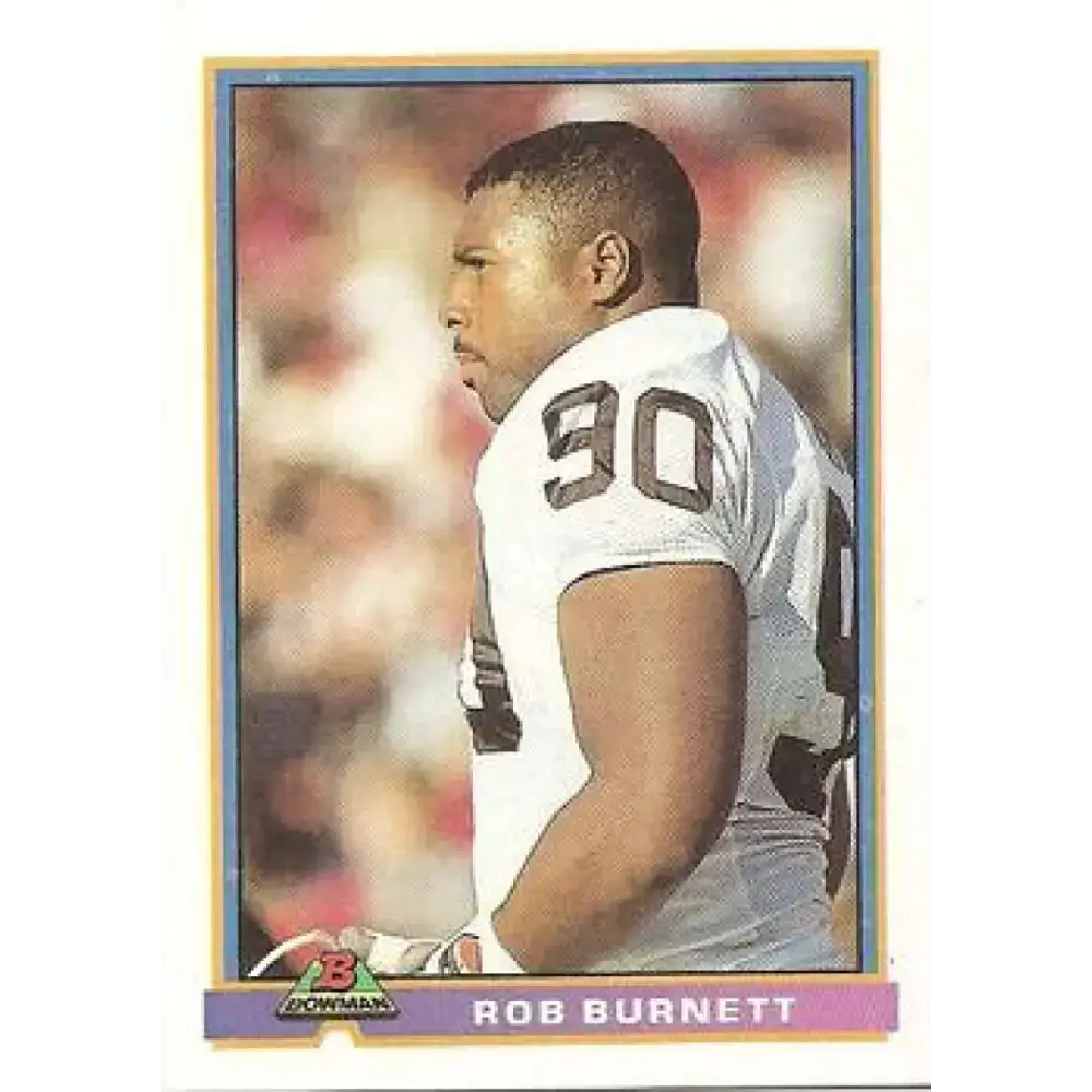1991 Bowman #90 Rob Burnett NM-MT RC Rookie Cleveland Browns Football Card - Football Card Single