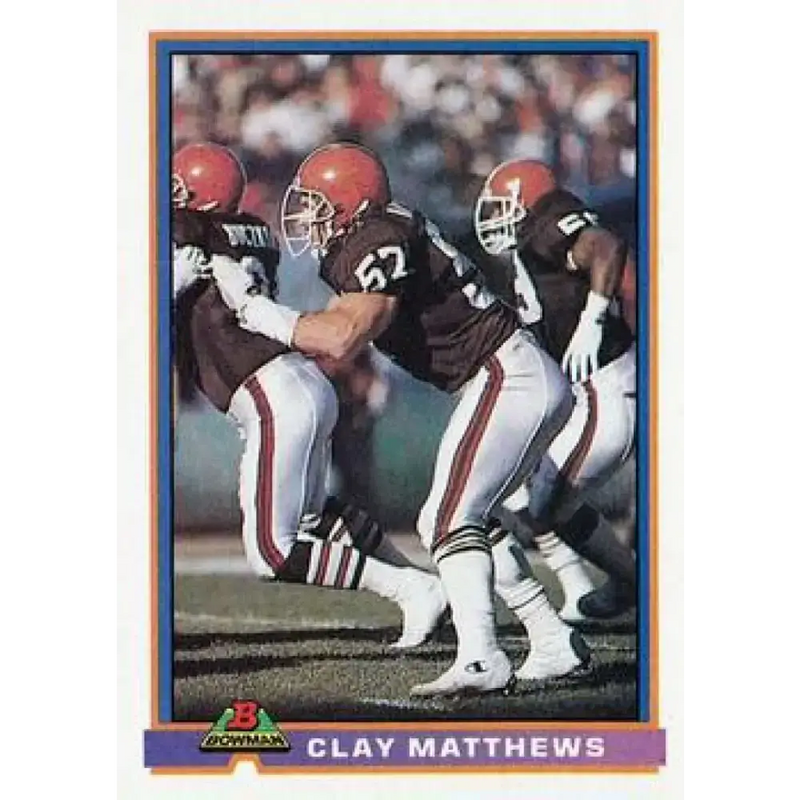 1991 Bowman #95 Clay Matthews NM-MT Cleveland Browns Football Card - Football Card Single