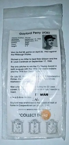 1991 Chevron Gaylord Perry HOF San Francisco Giants Hall Of Famer Gas Pin Back - Sports Memorabilia
