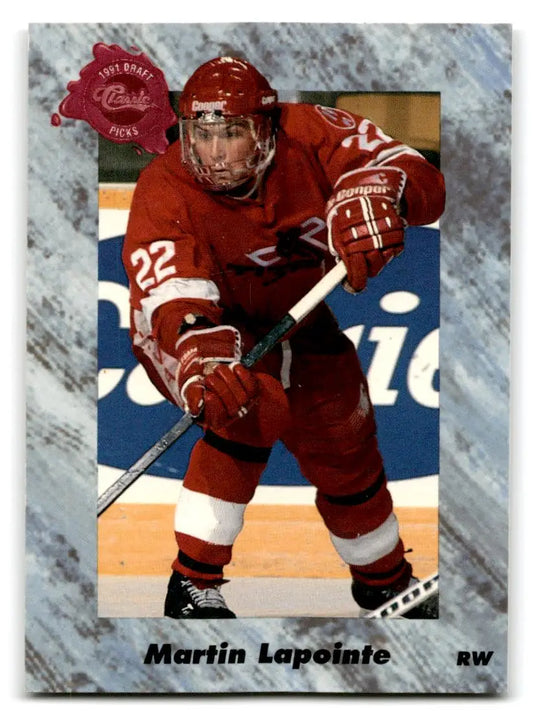 1991 Classic Four Sport #9 Martin Lapointe - Hockey Card Single