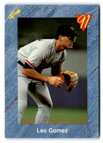 Original gloss T12 Leo Gomez baseball card from 1991 Classic I series