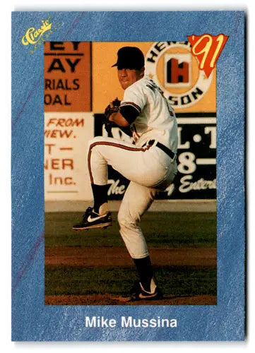 Original gloss 1991 Classic I T17 Mike Mussina baseball card, near mint Orioles