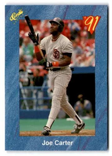 Original gloss 1991 Classic I T21 Joe Carter baseball card Padres ID 77245