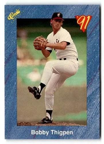 Original gloss T31 Bobby Thigpen baseball card from 1991 Classic I series