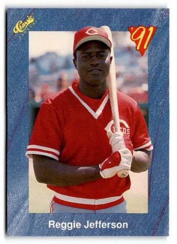 Reggie Jefferson baseball card with original gloss from 1991 Classic T35 Reggie Jefferson