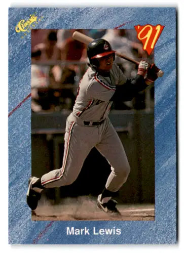 Original gloss T37 Mark Lewis baseball card from the 1991 Classic I Indians set