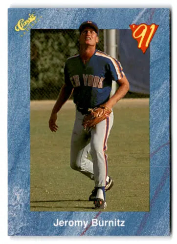 Original gloss Jeromy Burnitz baseball card from 1991 Classic I Mets NM Near Mint