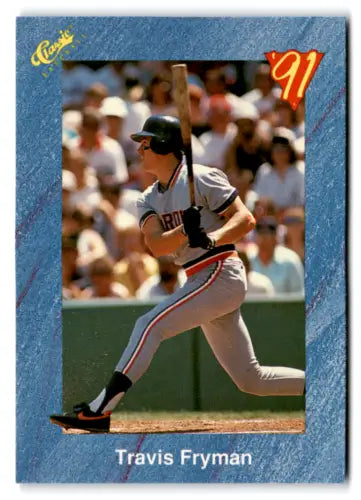 Original gloss T40 Travis Fryman baseball card from 1991 Classic I Tigers collection