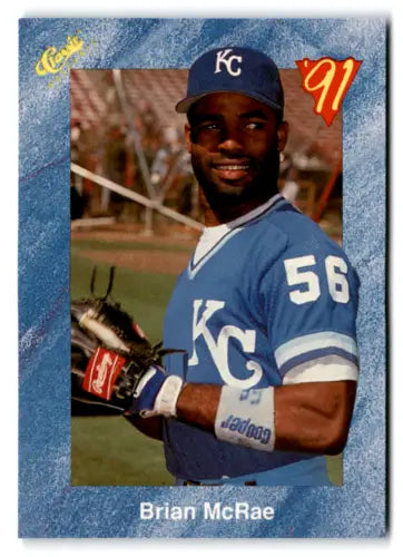 Original gloss T49 Brian McRae baseball card from 1991 Classic I Royals collection