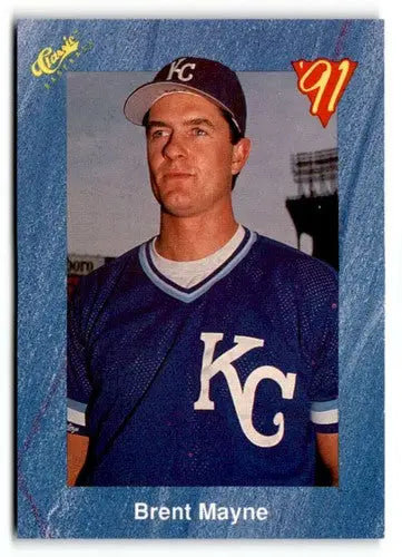 Original gloss T50 Brent Mayne baseball card from 1991 Classic I series