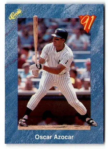 T62 Oscar Azocar baseball card from 1991 Classic I #T62 in near-mint condition