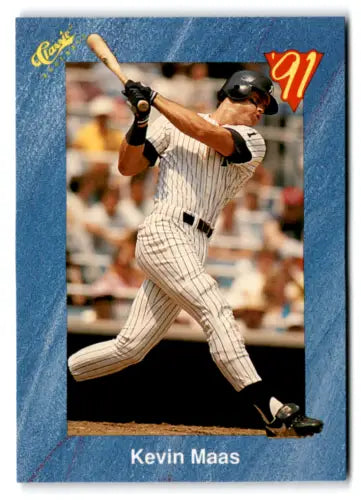 Original gloss 1991 Classic I T63 Kevin Maas baseball card Yankees NM near mint
