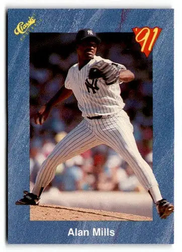 Original gloss 1991 Classic I T64 Alan Mills baseball card front view