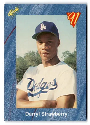 Original gloss T68 Darryl Strawberry baseball card from 1991 Classic I Dodgers