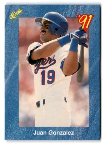 Original gloss T70 Juan Gonzalez baseball card from 1991 Classic I NM Near Mint Rangers