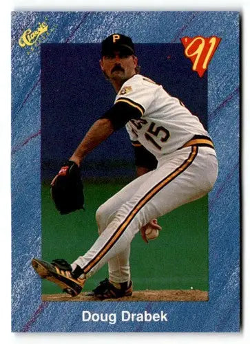 Original gloss T82 Doug Drabek baseball card from 1991 Classic I #T82 Doug Drabek