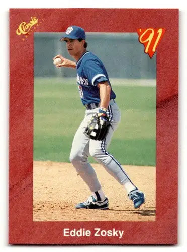 Eddie Zosky baseball card featuring original gloss from 1991 Classic II Toronto Blue Jays