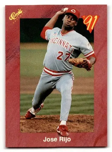 Official 1991 Classic II T31 Jose Rijo Cincinnati Reds baseball card with original gloss