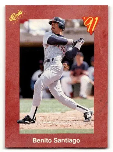 Original gloss 1991 Classic II T43 Benito Santiago San Diego Padres baseball card