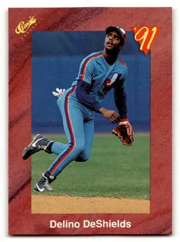 Original gloss t71 Delino DeShields baseball card featuring Delino DeShields Montreal Expos