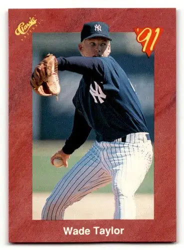 Original gloss Wade Taylor baseball card from 1991 Classic II NY Yankees baseball cards collection