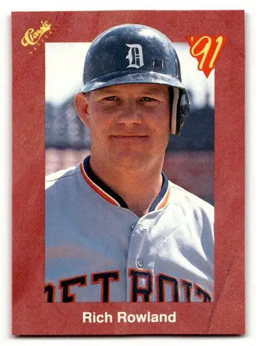 Original gloss baseball card featuring T95 Rich Rowland of Detroit Tigers