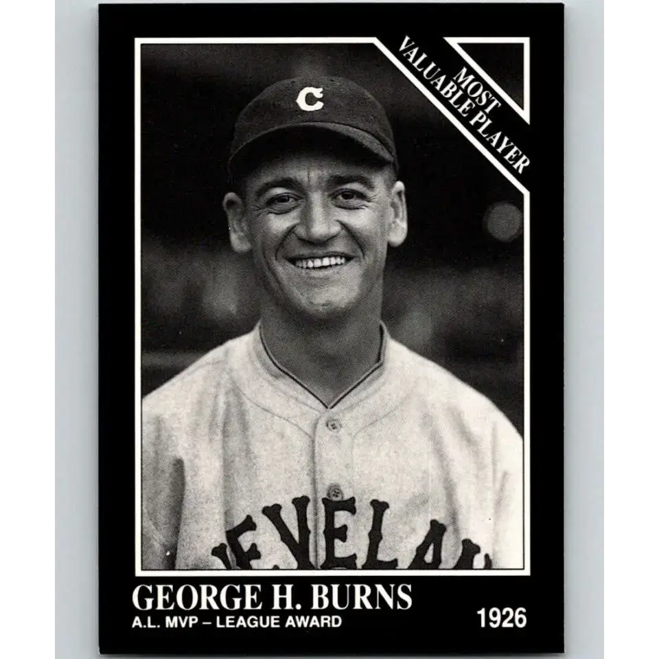 1991 Conlon Collection #309 George Burns EX Excellent Cleveland Indians Baseball Card - Baseball Card Single