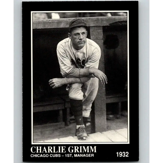 1991 Conlon Collection #95 Charlie Grimm EX Excellent Chicago Cubs Baseball Card - Baseball Card Single