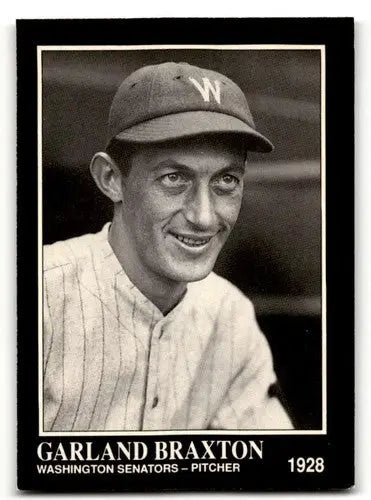 Vintage baseball card of Garland Braxton from Conlon Collection with original gloss