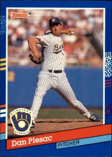 Original gloss Dan Plesac baseball card 1991 Donruss #104 NM MT Brewers