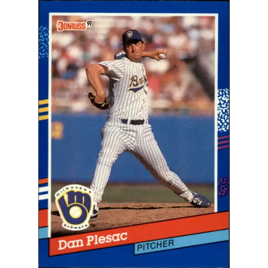 1991 Donruss #104 Dan Plesac NM-MT Milwaukee Brewers Baseball Card - Baseball Card Single