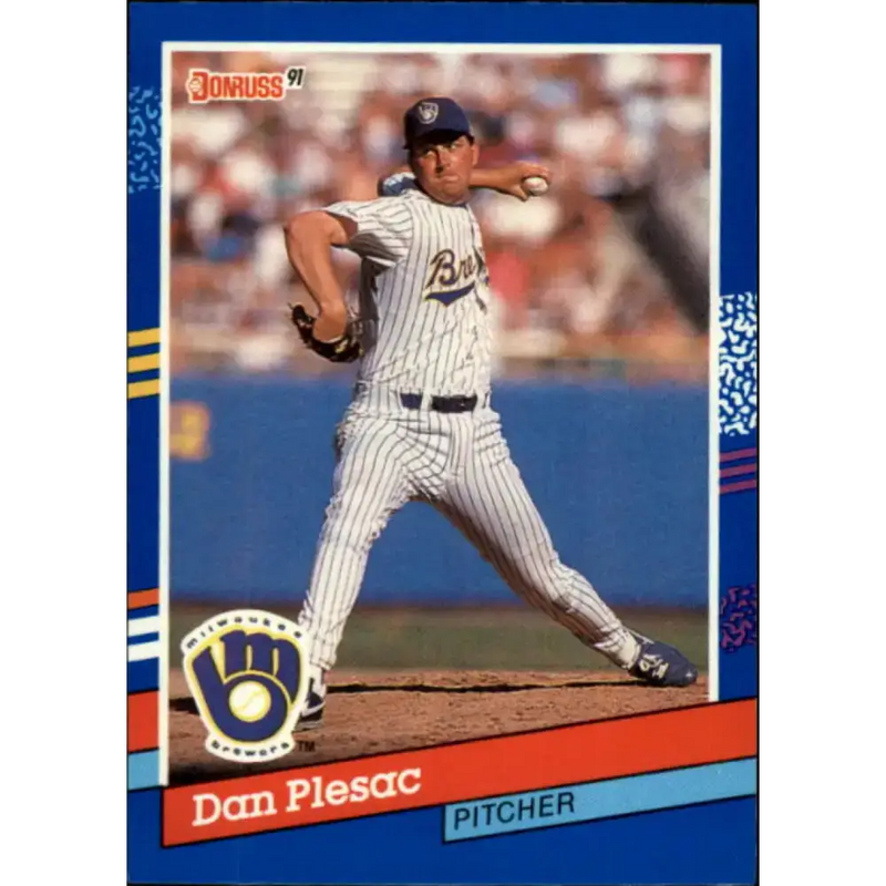 1991 Donruss #104 Dan Plesac NM-MT Milwaukee Brewers Baseball Card - Baseball Card Single