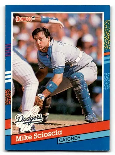 Original gloss Mike Scioscia Los Angeles Dodgers baseball card 1991 Donruss #112