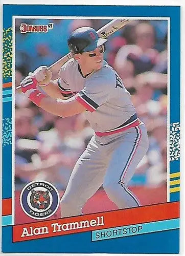 Original gloss 1991 Donruss Alan Trammell NM-MT baseball card featuring Alan Trammell of the Detroit Tigers