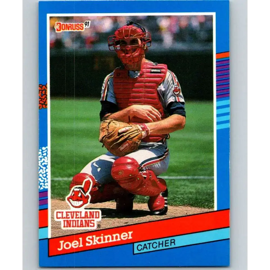 1991 Donruss #120 Joel Skinner NM-MT Cleveland Indians Baseball Card - Baseball Card Single