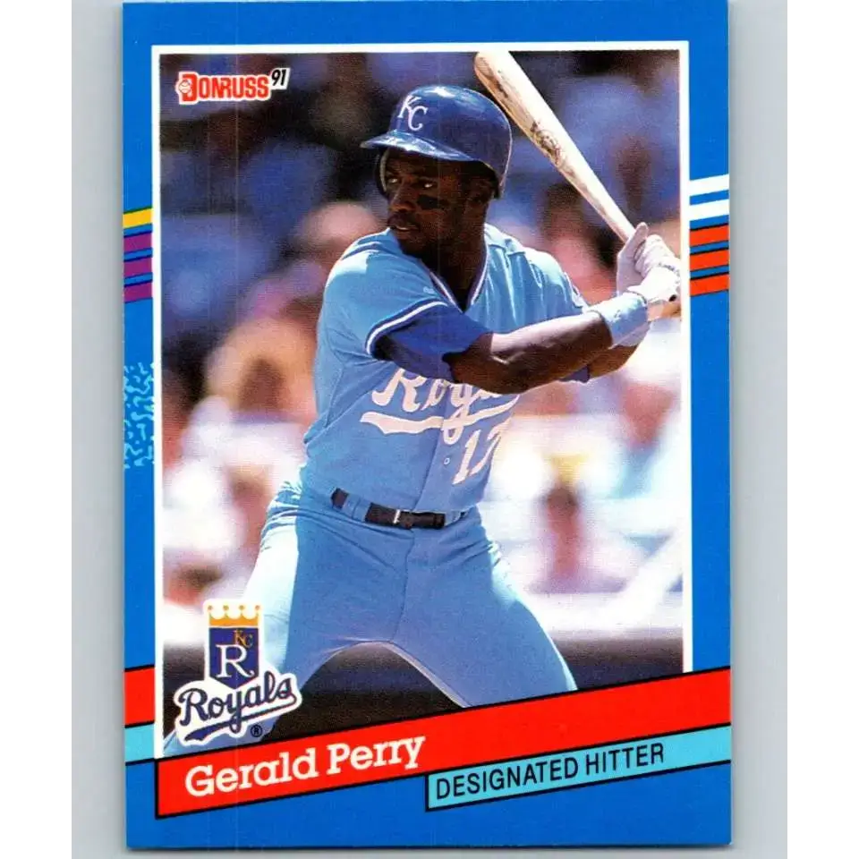 1991 Donruss #130 Gerald Perry NM-MT Kansas City Royals Baseball Card - Baseball Card Single