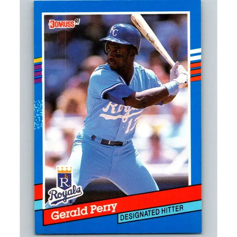 1991 Donruss #130 Gerald Perry NM-MT Kansas City Royals Baseball Card - Baseball Card Single