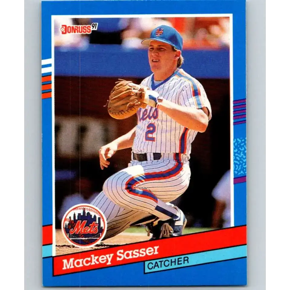 1991 Donruss #136 Mackey Sasser NM-MT New York Mets Baseball Card - Baseball Card Single