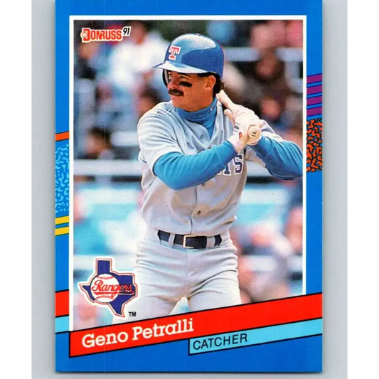 1991 Donruss #137 Geno Petralli NM-MT Texas Rangers Baseball Card - Baseball Card Single