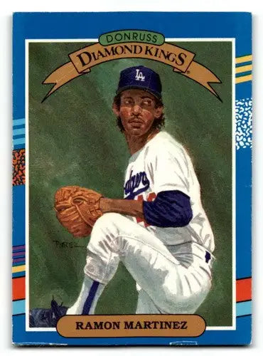 Original gloss Ramon Martinez Los Angeles Dodgers baseball card from 1991 Donruss series