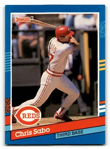 1991 Donruss #153 Chris Sabo Cincinnati Reds Baseball Cards EX/NM ID:55341 - Baseball Card Single