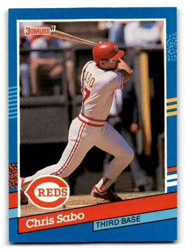 1991 Donruss #153 Chris Sabo Cincinnati Reds Baseball Cards EX/NM ID:55342 - Baseball Card Single