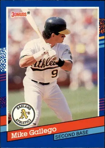 Original gloss Mike Gallego baseball card 1991 Donruss NM-MT Athletics