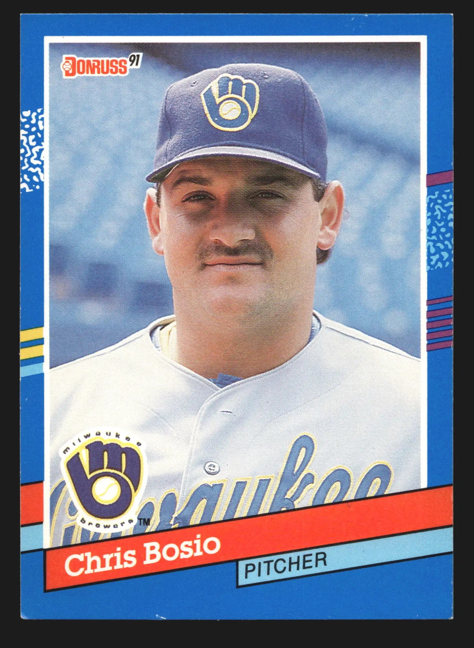 1991 Donruss #160 Chris Bosio Milwaukee Brewers - Baseball Card Single