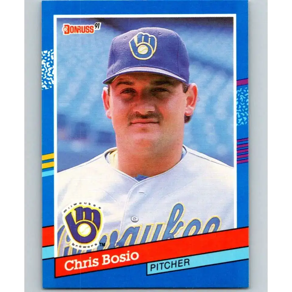 1991 Donruss #160 Chris Bosio NM-MT Milwaukee Brewers Baseball Card - Baseball Card Single
