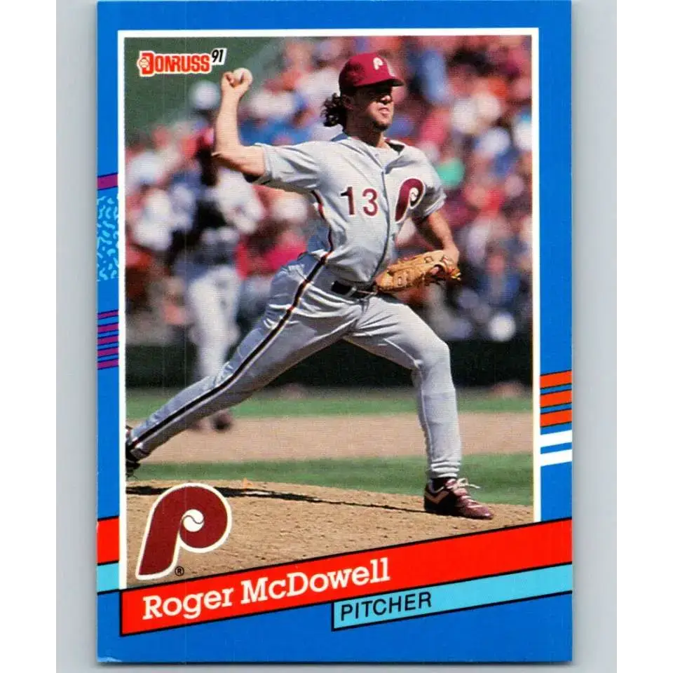 1991 Donruss #166 Roger McDowell NM-MT Philadelphia Phillies Baseball Card - Baseball Card Single