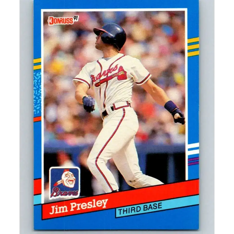 1991 Donruss #173 Jim Presley NM-MT Atlanta Braves Baseball Card - Baseball Card Single