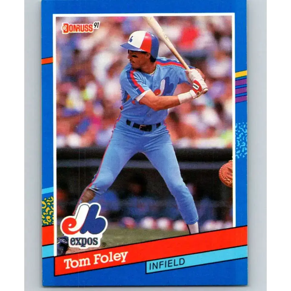 1991 Donruss #180 Tom Foley NM-MT Montreal Expos Baseball Card - Baseball Card Single