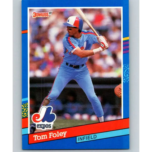 1991 Donruss #180 Tom Foley NM-MT Montreal Expos Baseball Card - Baseball Card Single